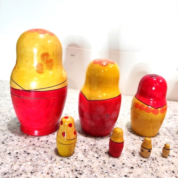 Russian Colorful Nesting Dolls USSR - Picture 4 of 13